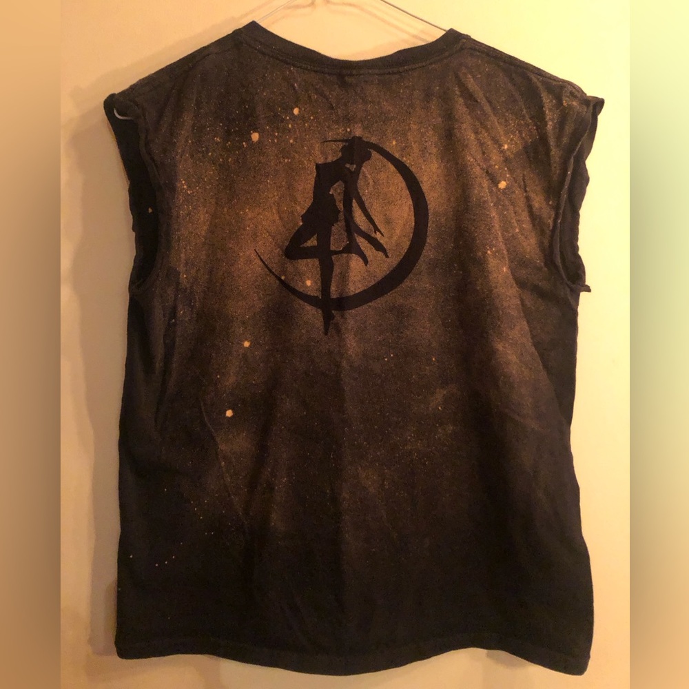 2 for 25$ Vintage Bleach tie dye sailor moon black tank top US small